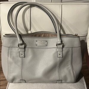 Kate Spade Light Gray Pebbled Tote